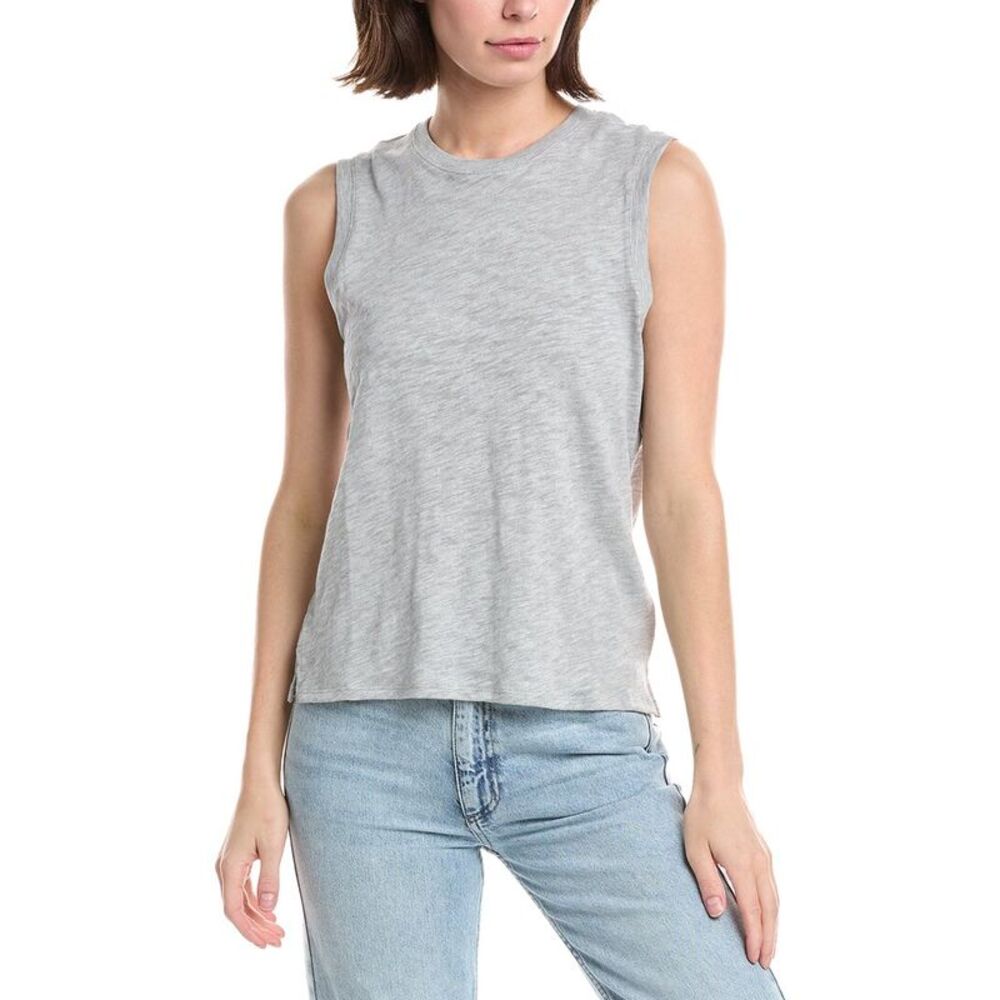 Atm Anthony Thomas Melillo Womens  Slub Jersey Sleeveless T-Shirt, Gray